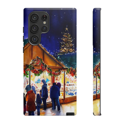 Shopping at the Christmas Market - Impact Resistant Phone Case Samsung Galaxy S22 Ultra Matte